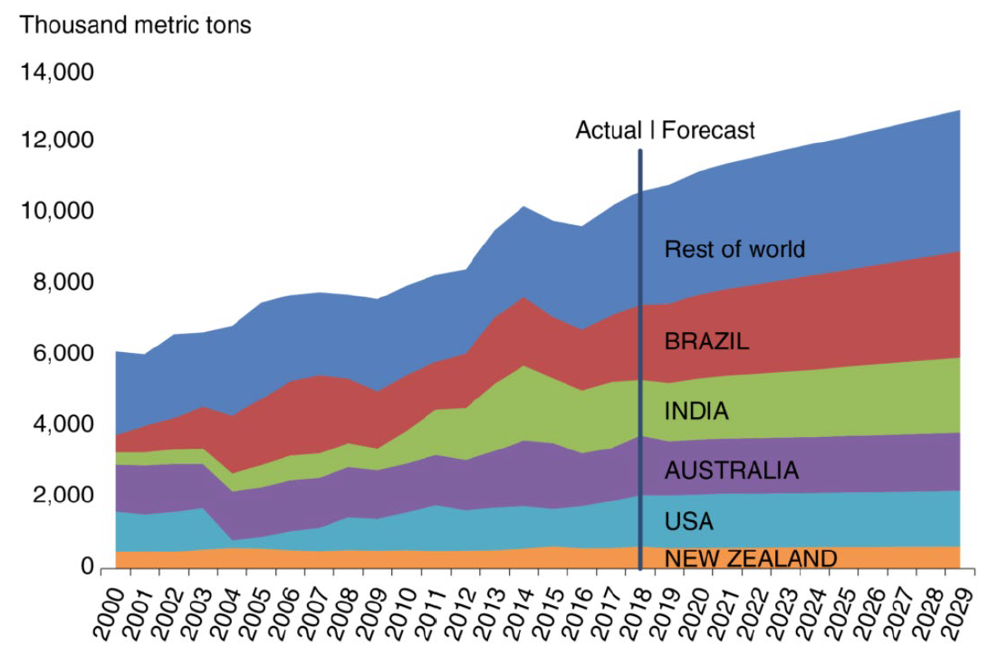 Brazil projected to outpace other top beef exporting countries